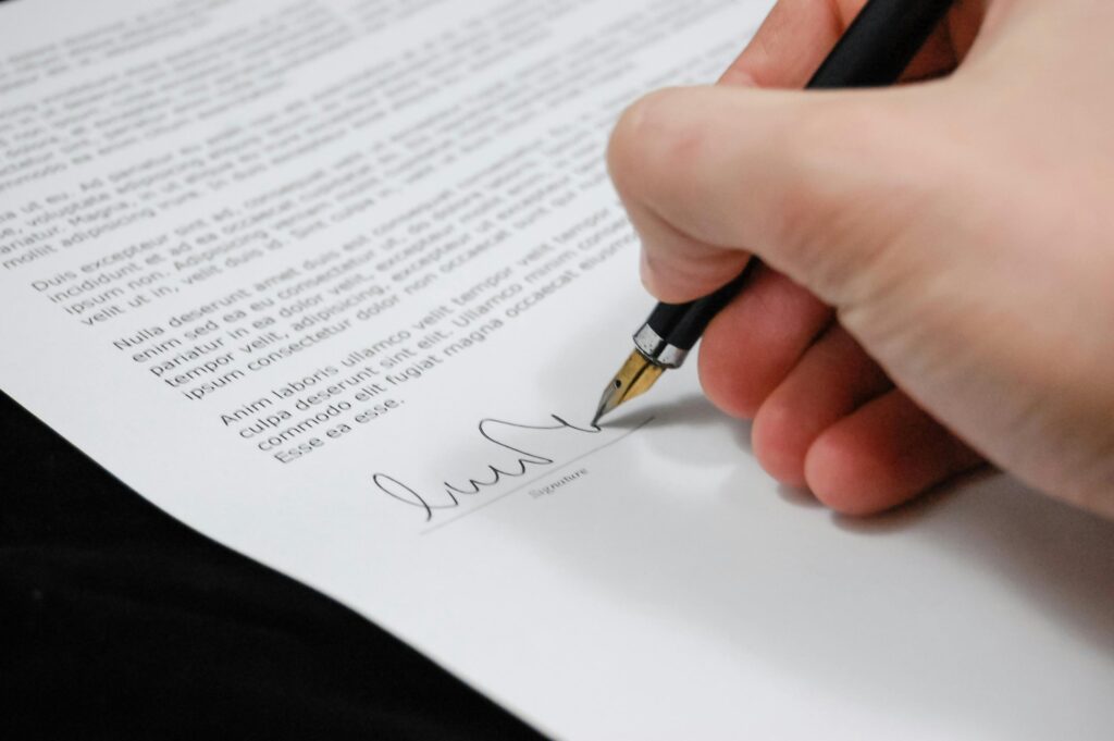 Ondertekenen van een contract