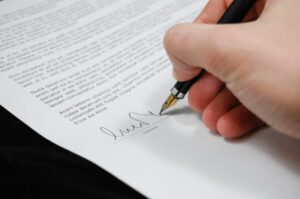 Ondertekenen van een contract
